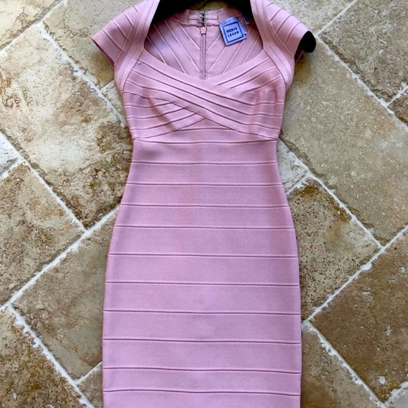 Super Sexy Pink Herve Leger Dress - Picture 1 of 8